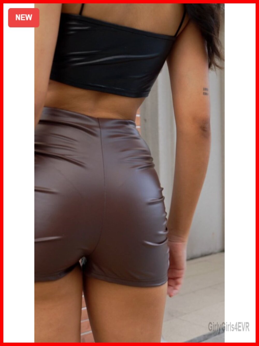 Faux Leather Mini Shorts High Rise Ruched Going Out Club Rave - Picture 6 of 6